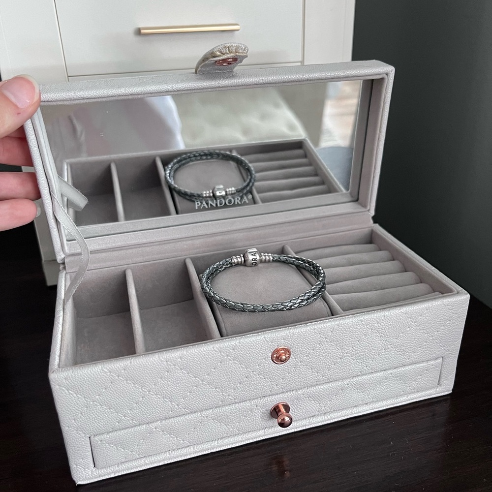 Leather PANDORA Bracelet & Jewelry Box Set